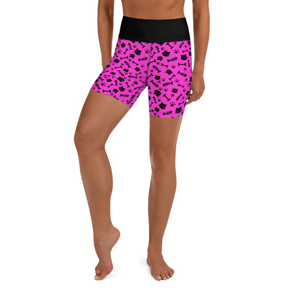 Pink Cats & Bones Yoga Shorts