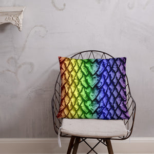 Rainbow Dragon Scale Pillow