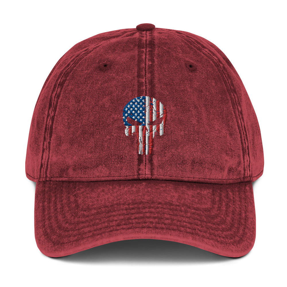 Stars and Stripes Punisher Cotton Twill Cap