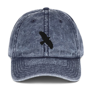 Crow Embroidered Vintage Cotton Twill Cap