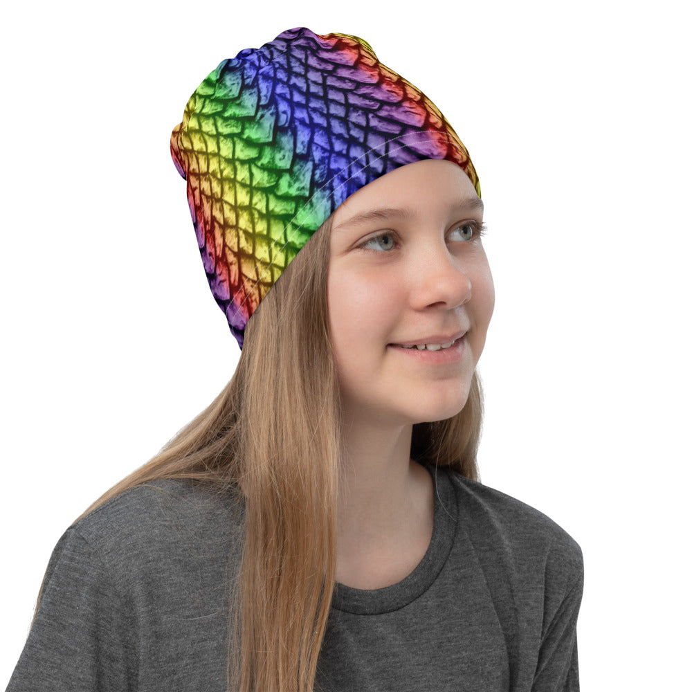 Rainbow Dragon Scale Neck Gaiter