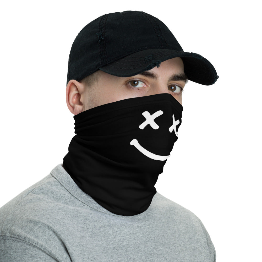 White X X Smiley Neck Gaiter