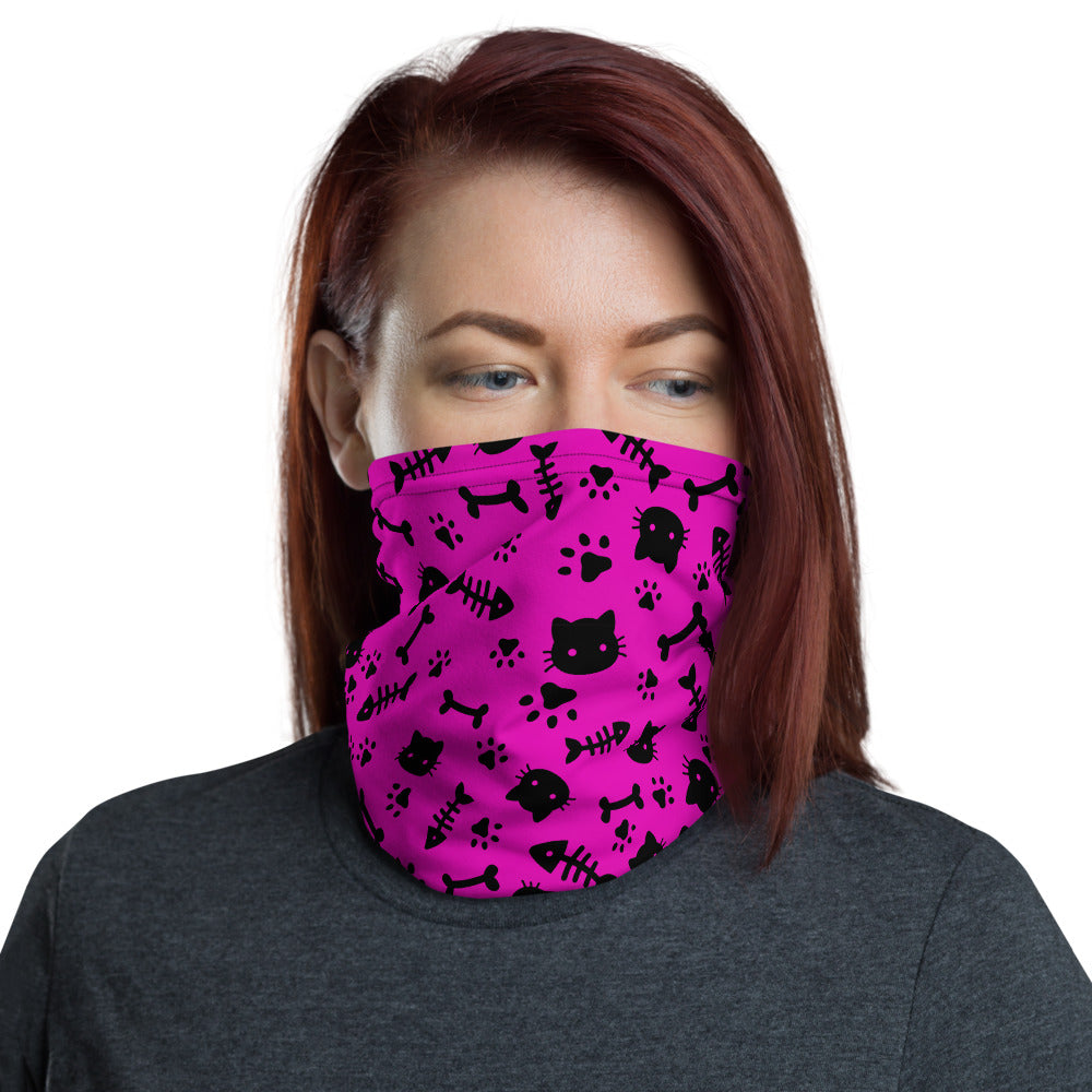 Cats & Bones Pink Neck Gaiter