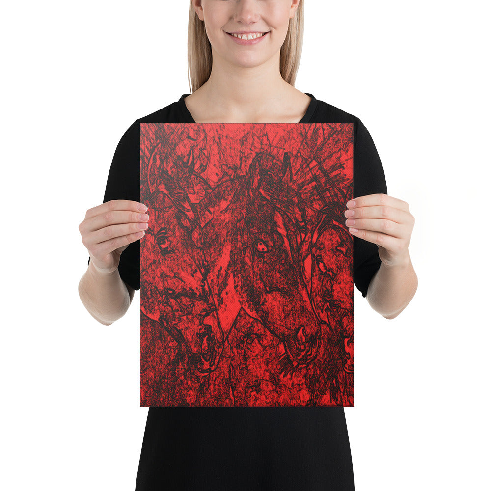 Dark Horses Crimson Canvas