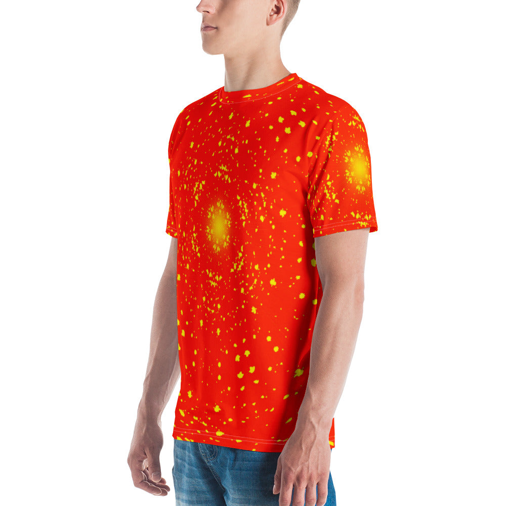 Safety Orange & Neon Yellow Sunburst Kaleidoscope T-shirt