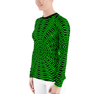 Women's Neon Green Kaleidoscope Rash Guard