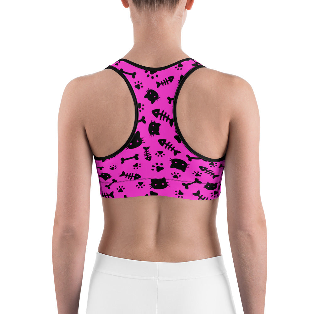 Cats & Bones Pink Sports Bra