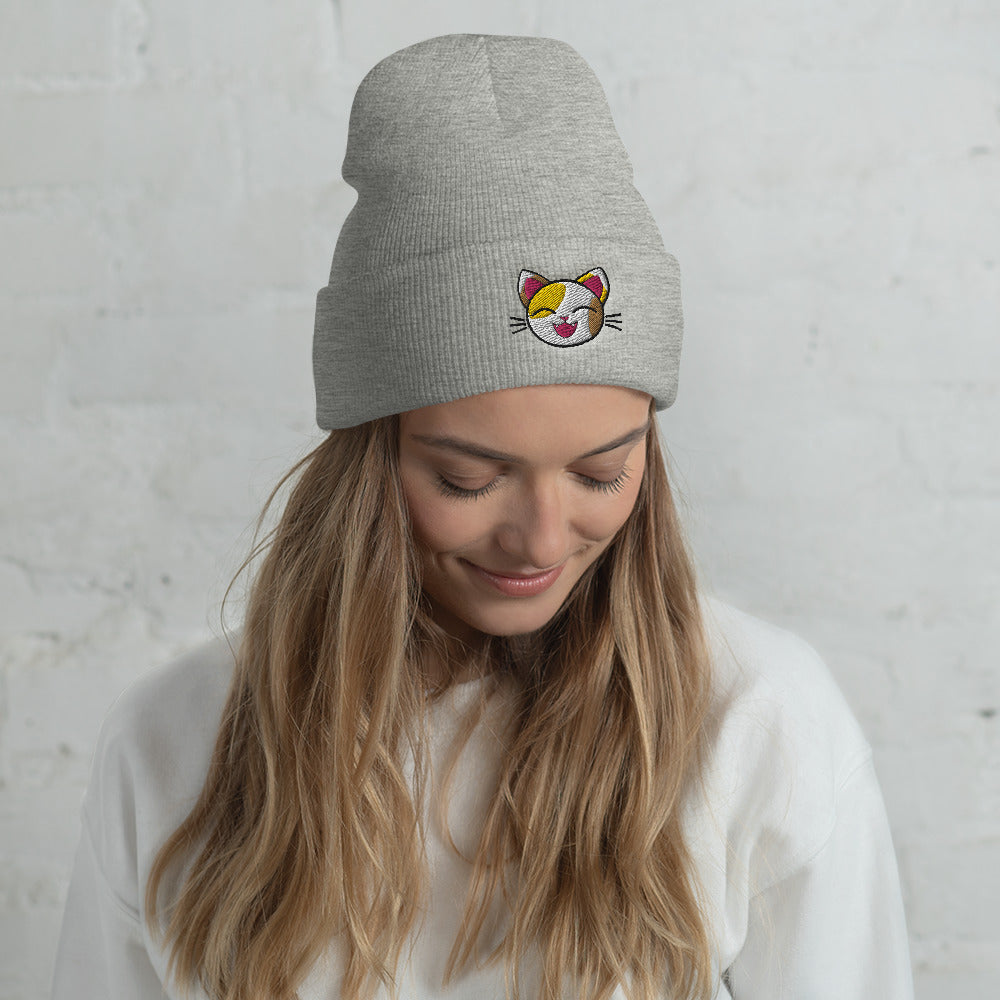 Happy Lucky Cat Cuffed Beanie