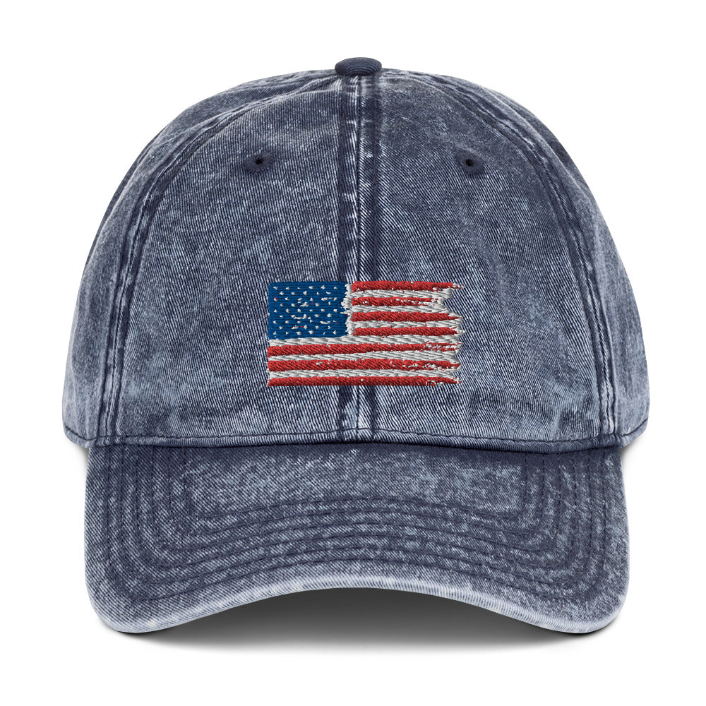 American Flag Vintage Cotton Twill Cap