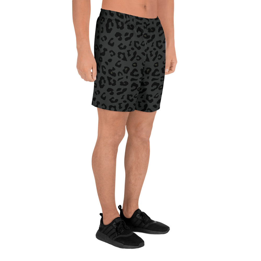 Black Panther Print Athletic Men's Mid-Length Shorts