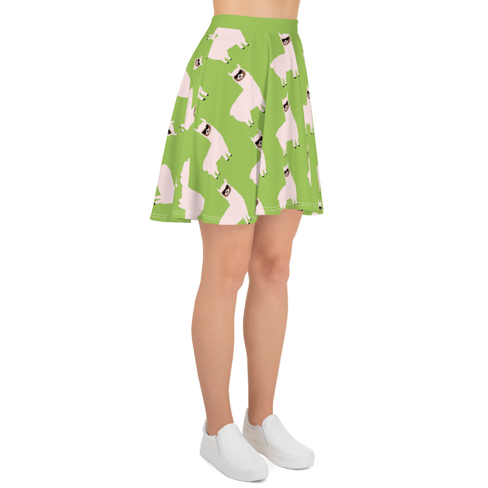 Cute Llama Skater Skirt