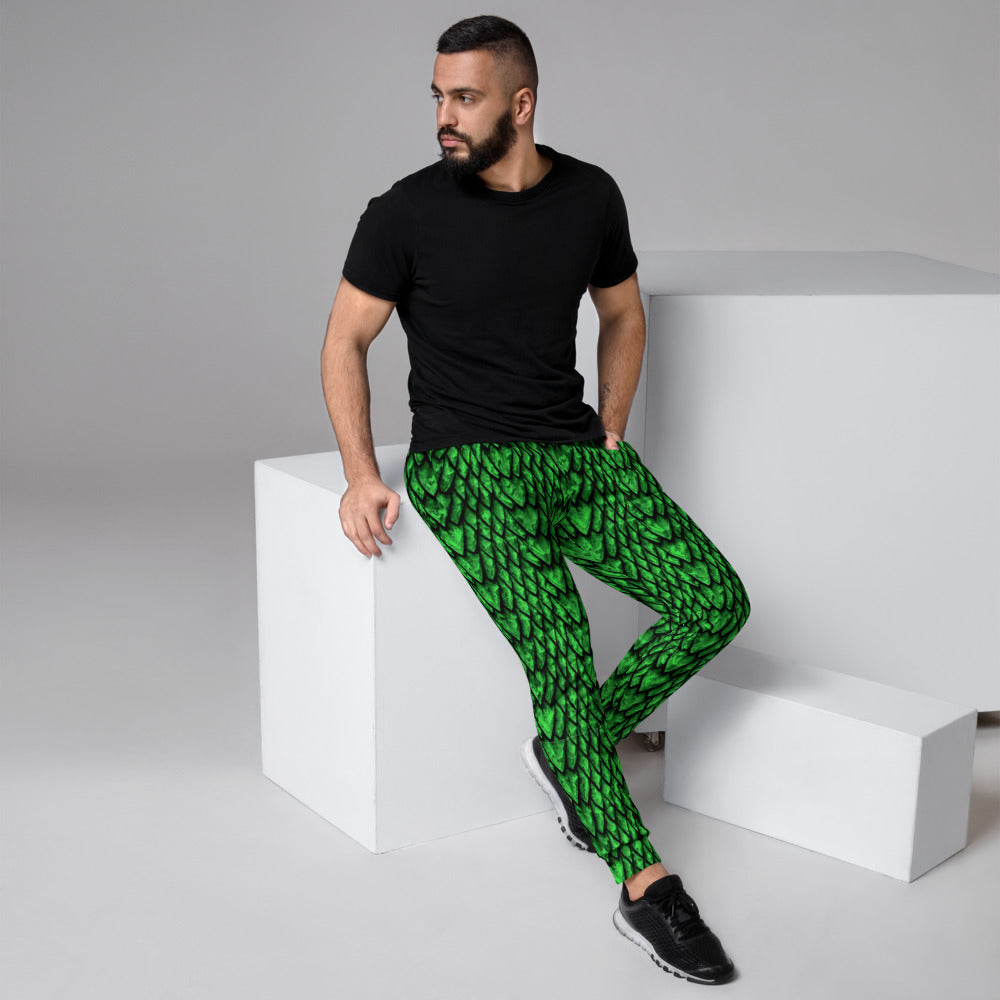 Emerald Dragon Scale Men's Slim Fit Joggers