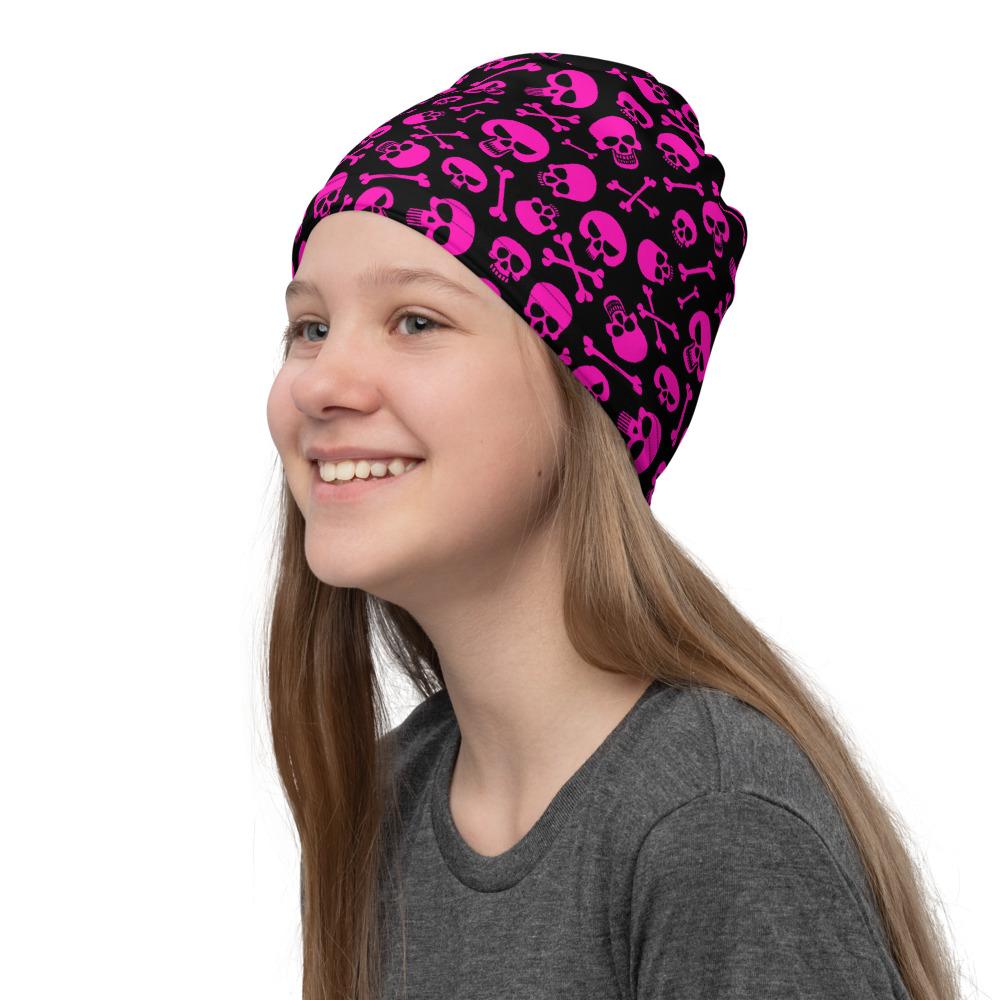 Pink Skulls & Crossbones Neck Gaiter