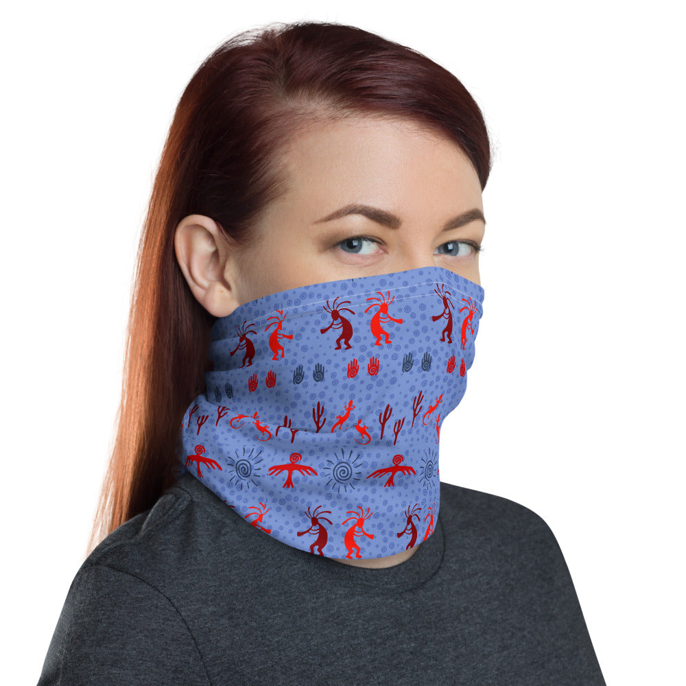 Kokopelli on Blue Neck Gaiter