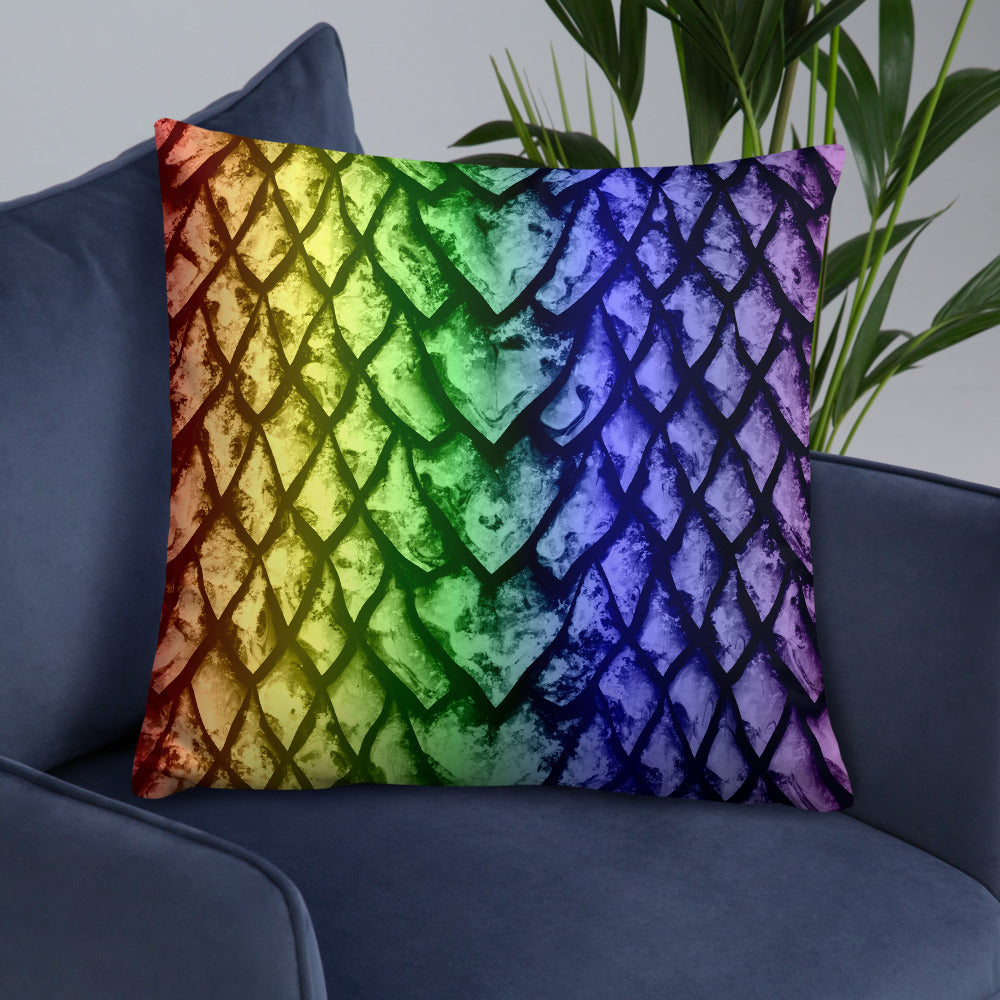 Rainbow Dragon Scale Pillow