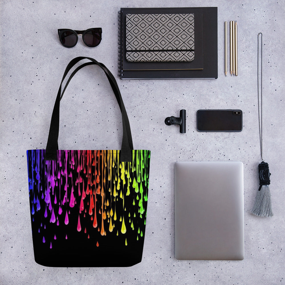 Rainbow Drip Tote Bag