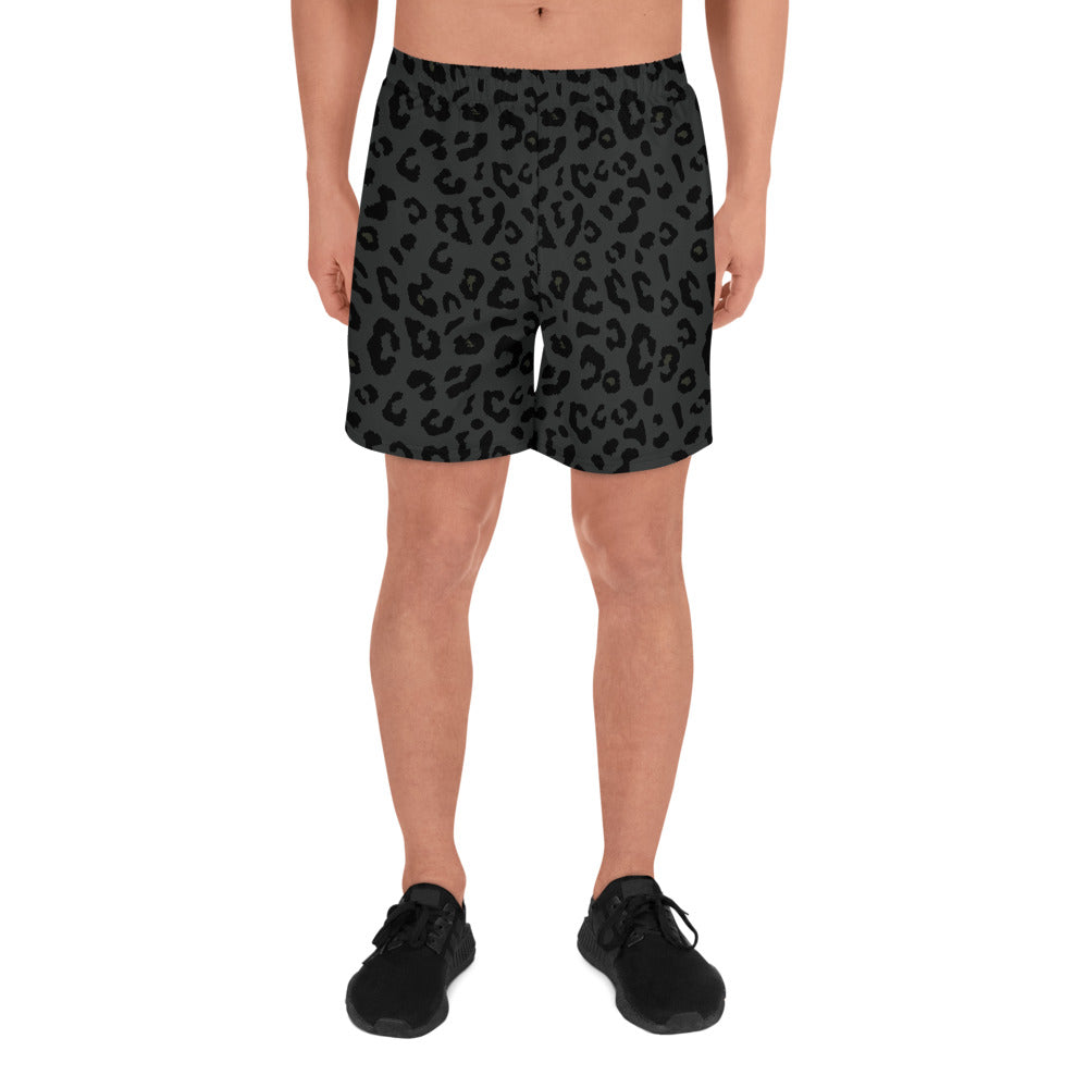 Black Panther Print Athletic Men's Mid-Length Shorts