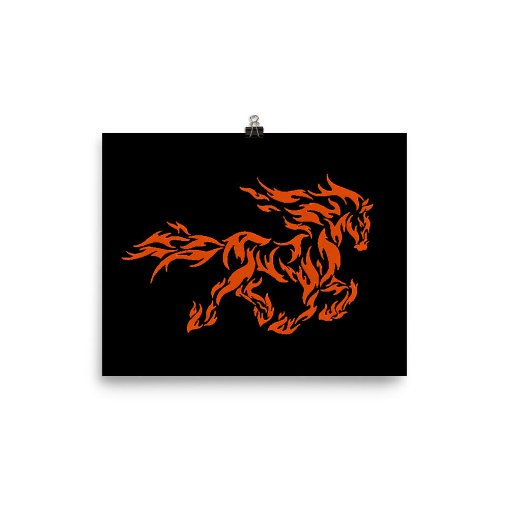 Fiery Mustang Photo Paper Poster