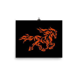Fiery Mustang Photo Paper Poster