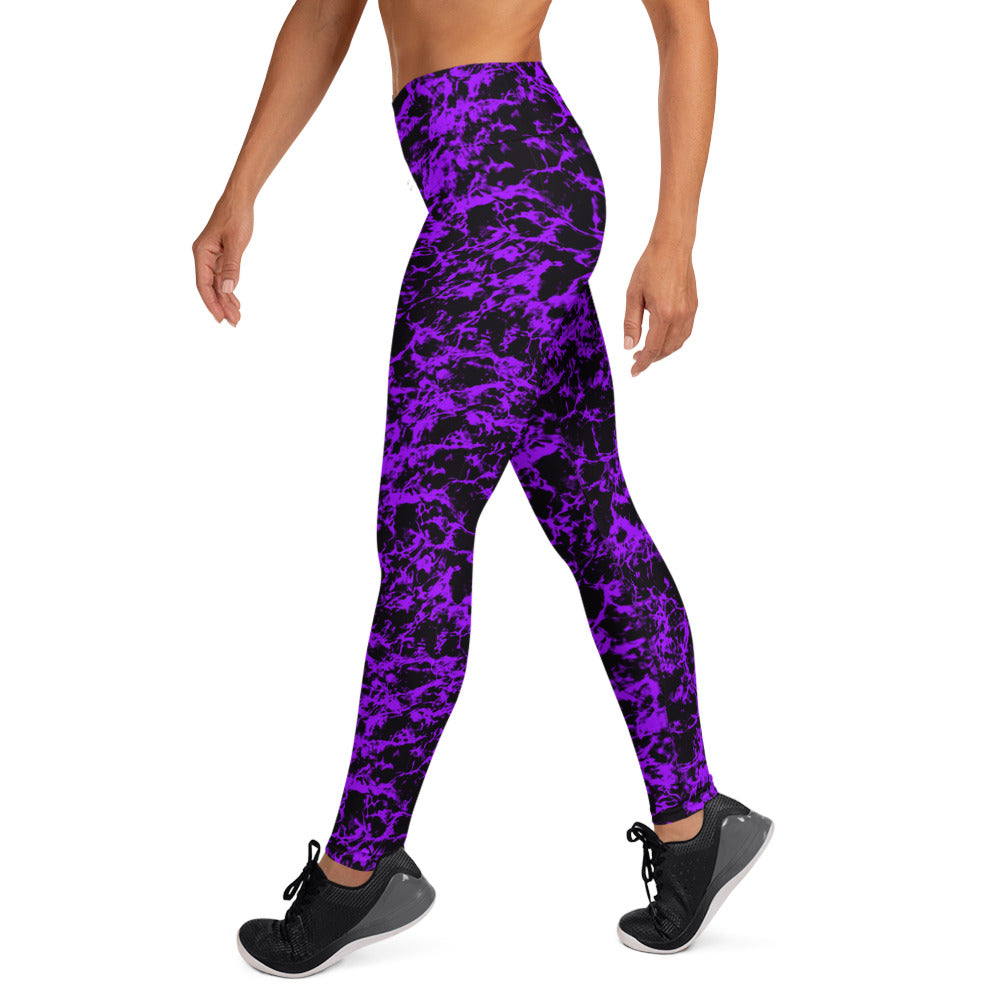 Purple Splash Yoga Leggings With Pockets