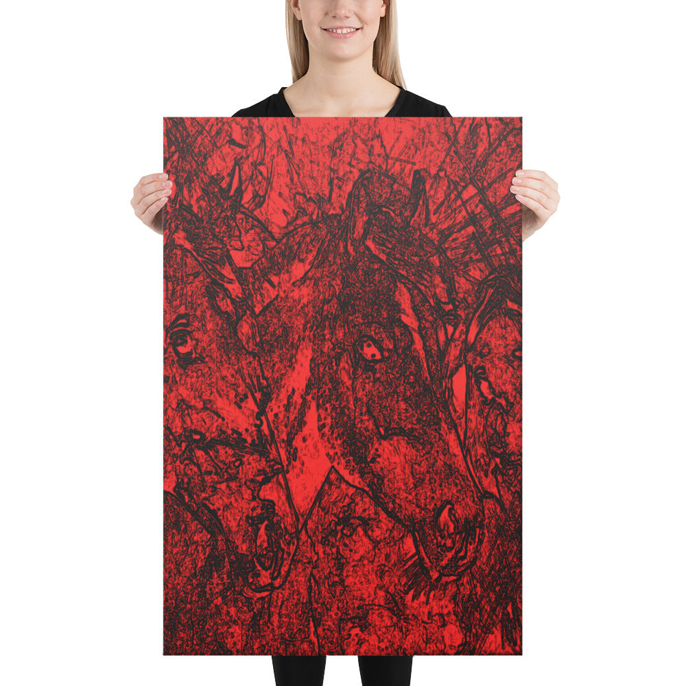 Dark Horses Crimson Canvas