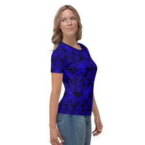 Exotic Blue Floral Women's T-shirt