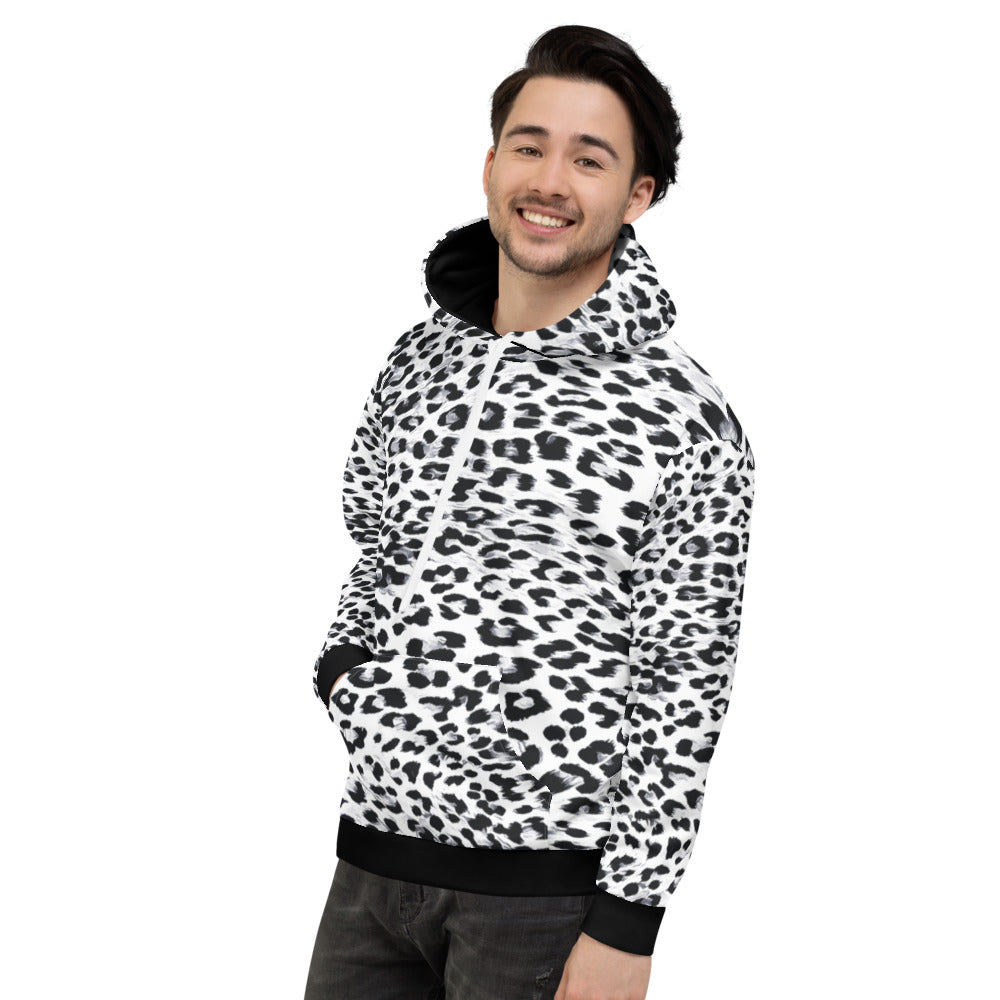 Snow Leopard Print Unisex Hoodie