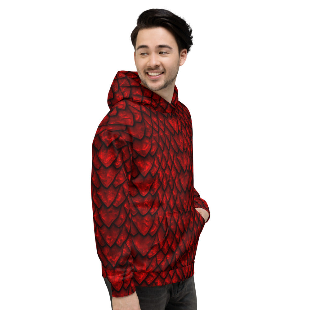 Ruby Dragon Scale Unisex Hoodie