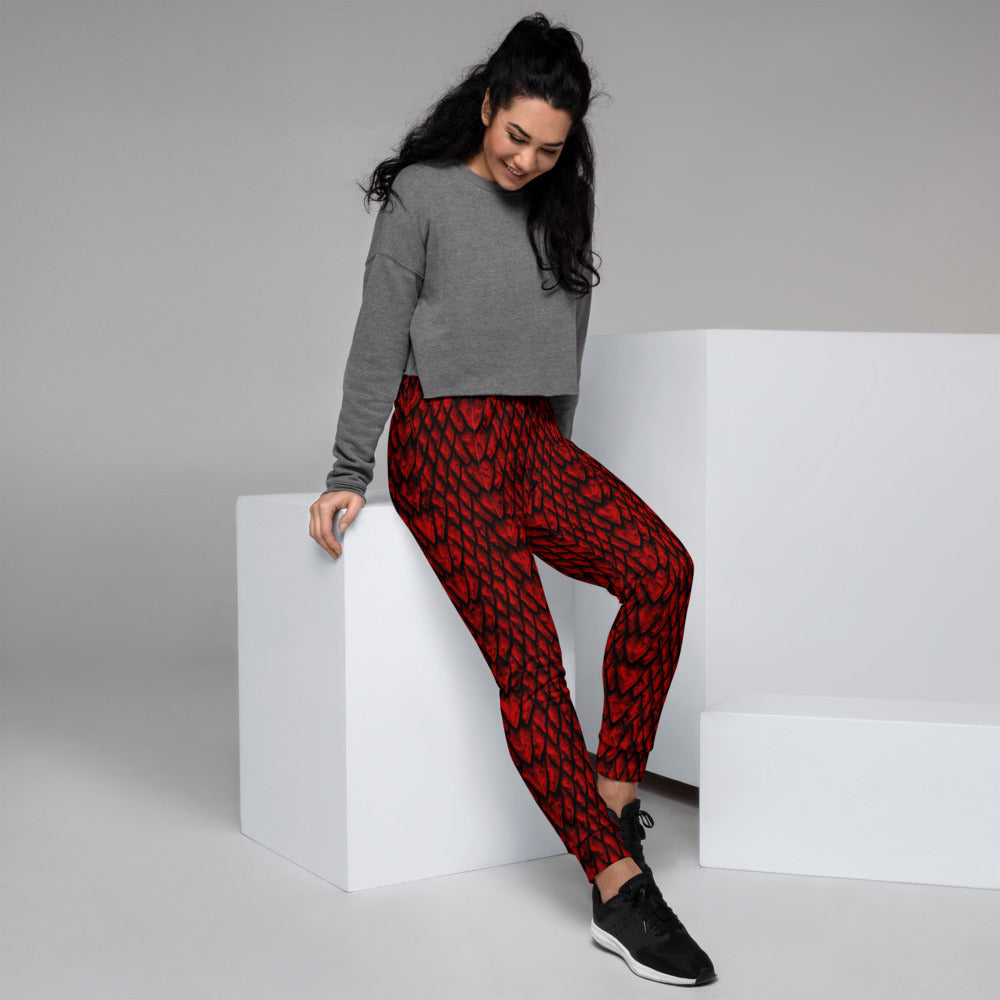 Ruby Dragon Scale Women's Slim Fit Joggers