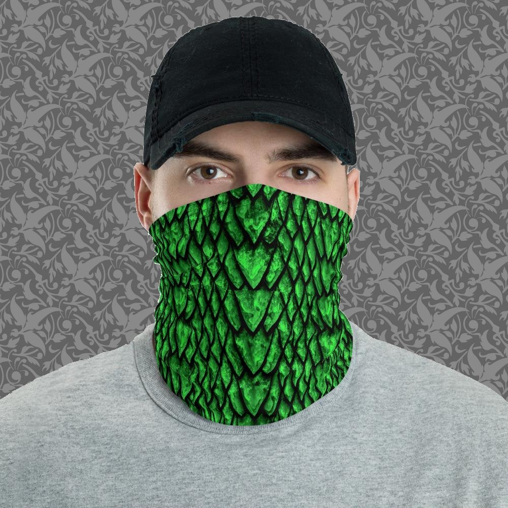 Emerald Dragon Scale Neck Gaiter