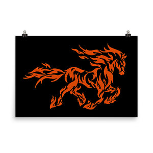 Fiery Mustang Photo Paper Poster