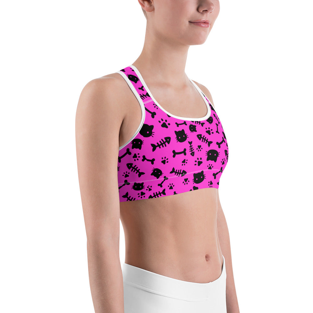 Cats & Bones Pink Sports Bra