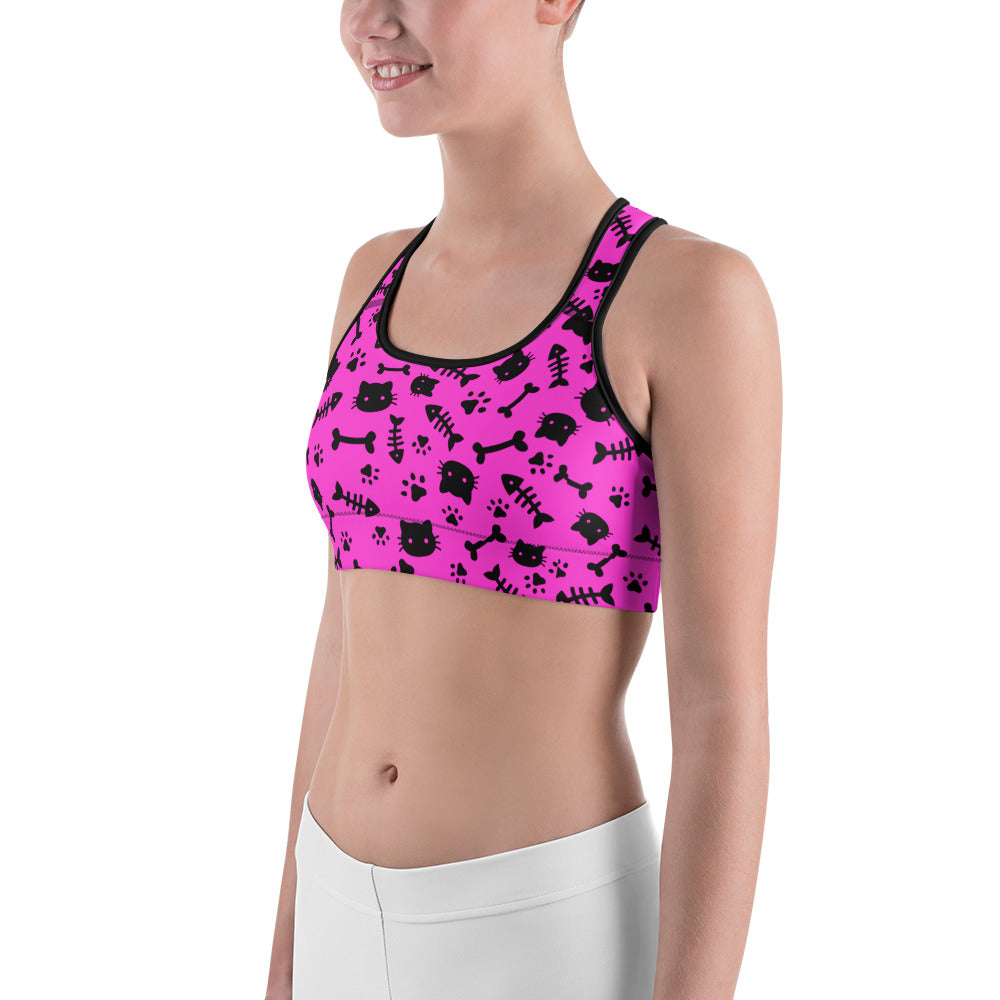 Cats & Bones Pink Sports Bra