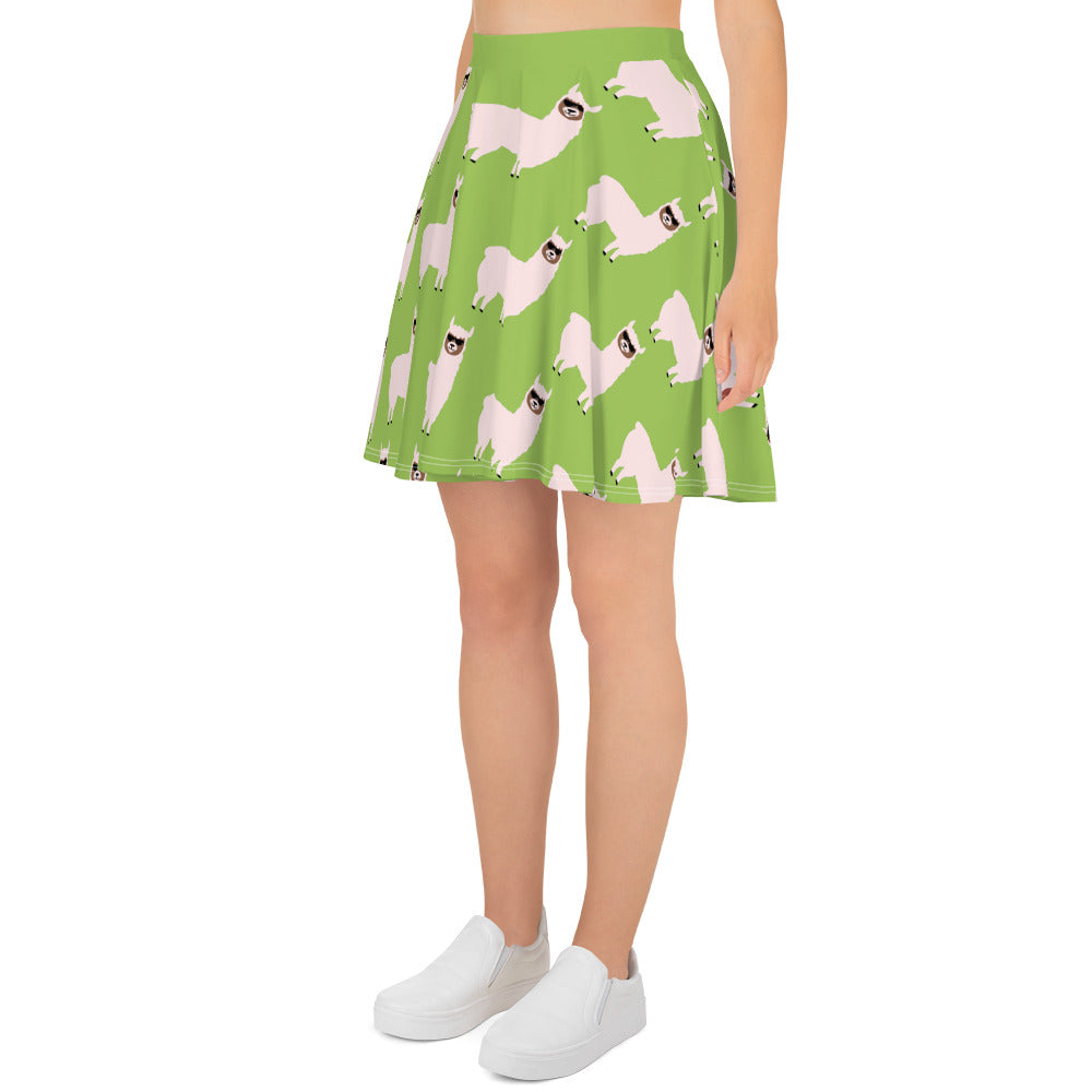 Cute Llama Skater Skirt