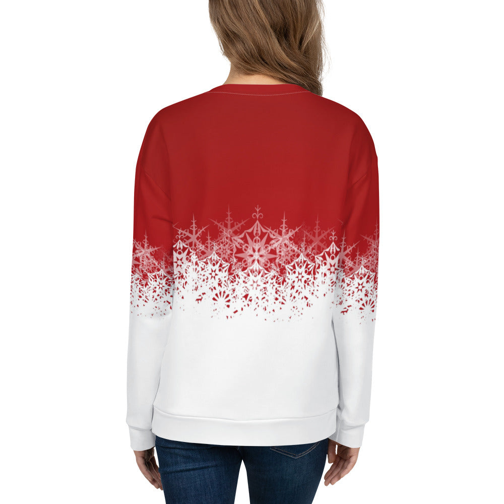 Festive Red and White Unisex Sweatshirt