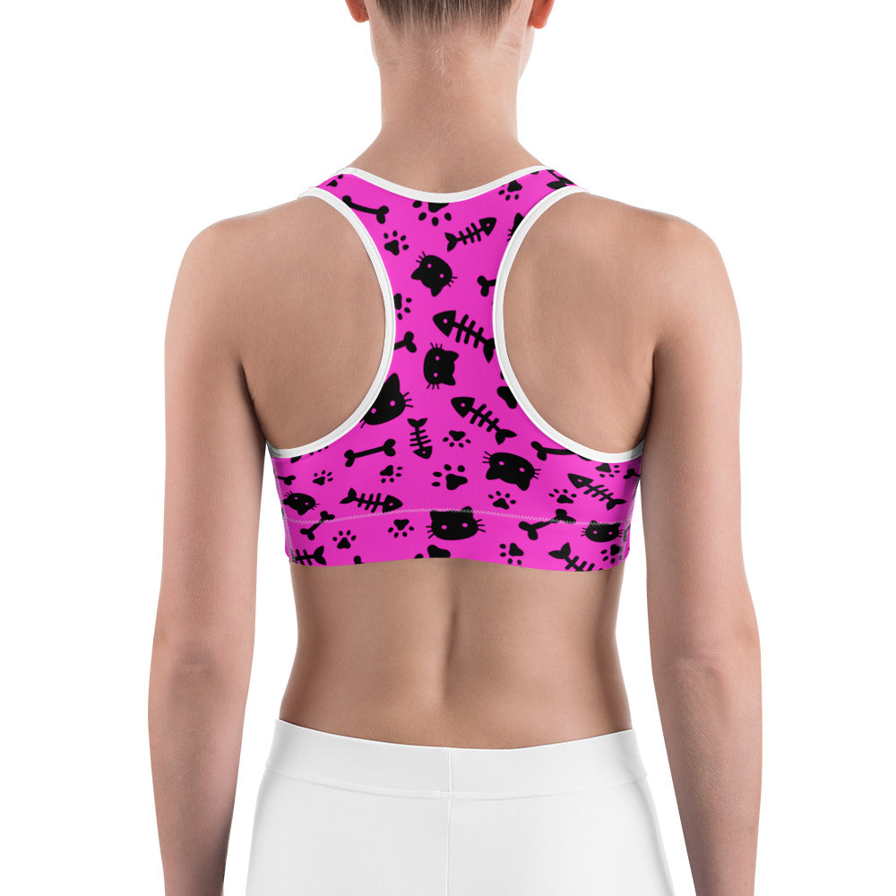 Cats & Bones Pink Sports Bra