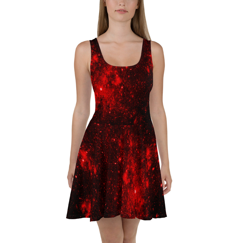 Crimson Cosmos Skater Dress