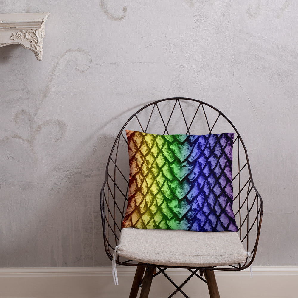 Rainbow Dragon Scale Pillow