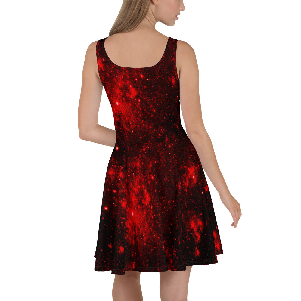 Crimson Cosmos Skater Dress