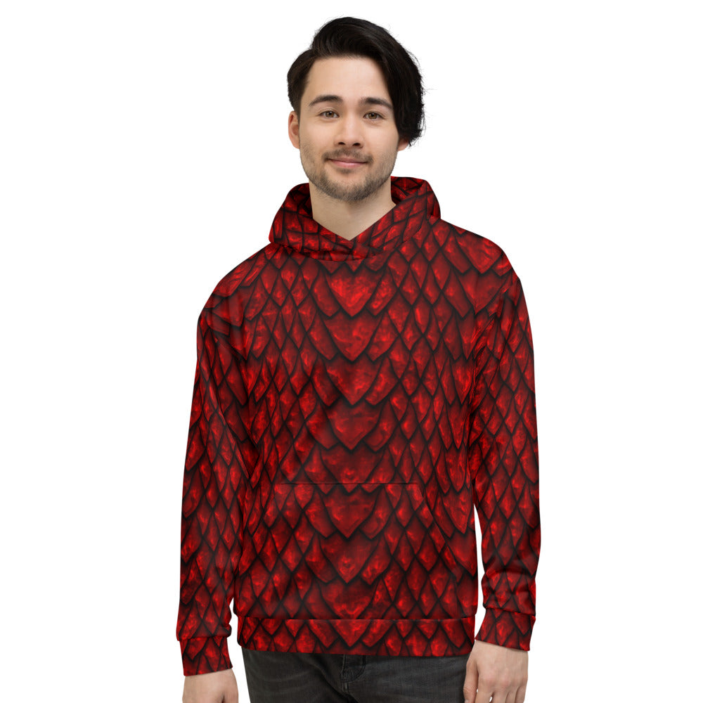 Ruby Dragon Scale Unisex Hoodie