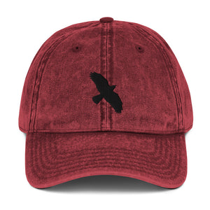 Crow Embroidered Vintage Cotton Twill Cap