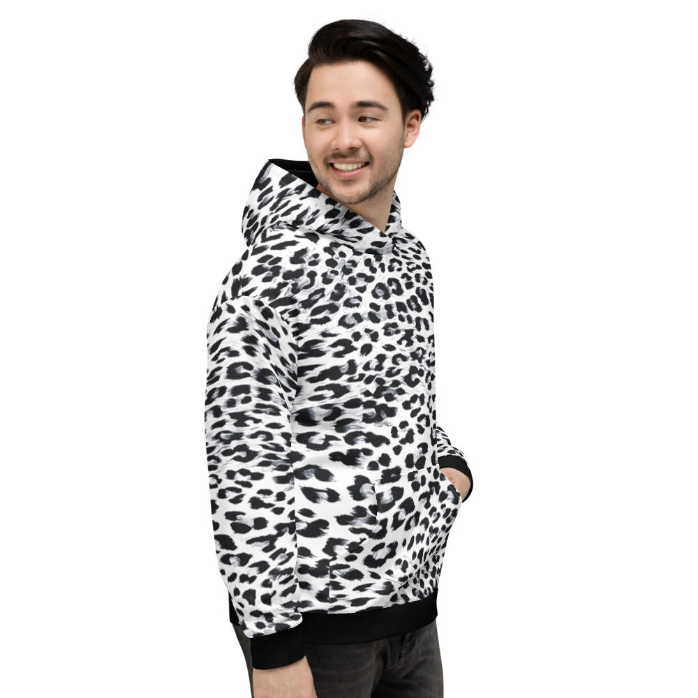 Snow Leopard Print Unisex Hoodie