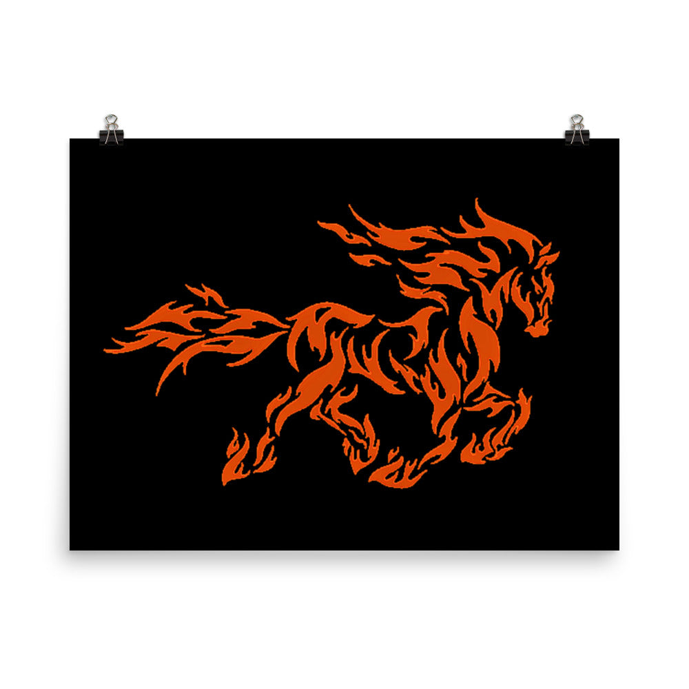 Fiery Mustang Photo Paper Poster