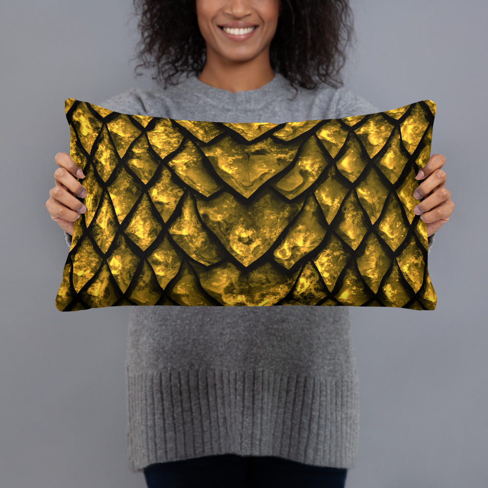 Gold Dragon Scale Pillow