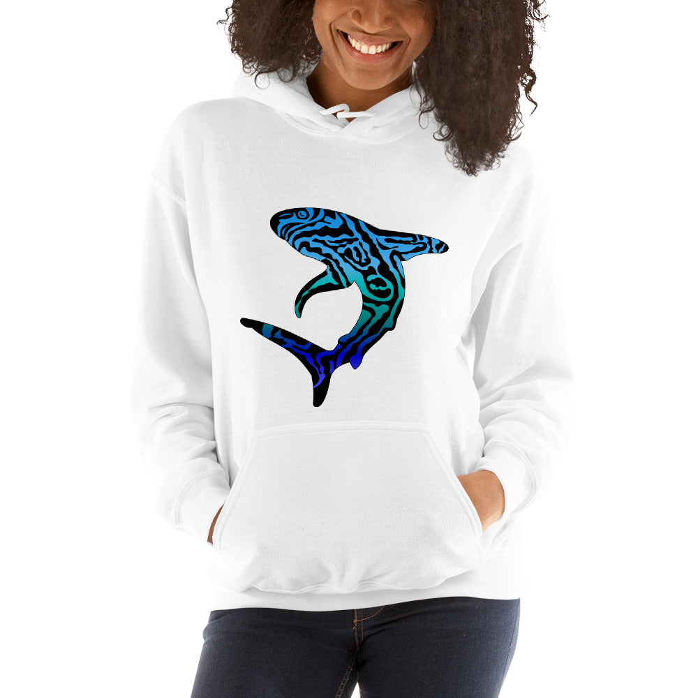 Blue Tribal Shark Unisex Hoodie