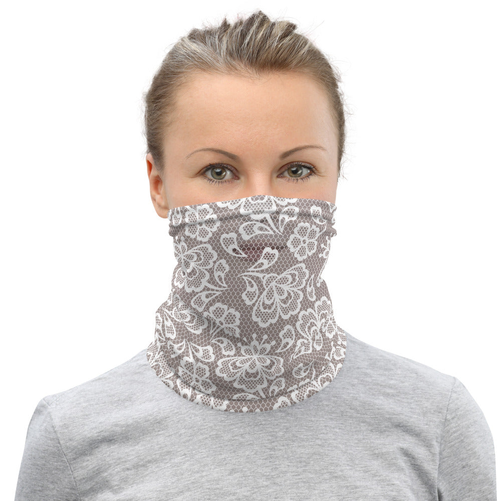 Pale Lady in Lace Illusion Neck Gaiter !!!Not actual lace!!! >Illusion<