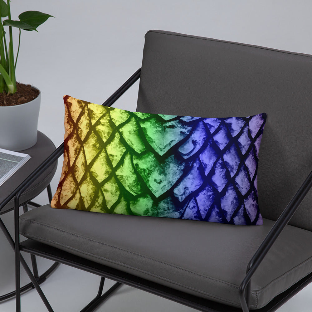 Rainbow Dragon Scale Pillow