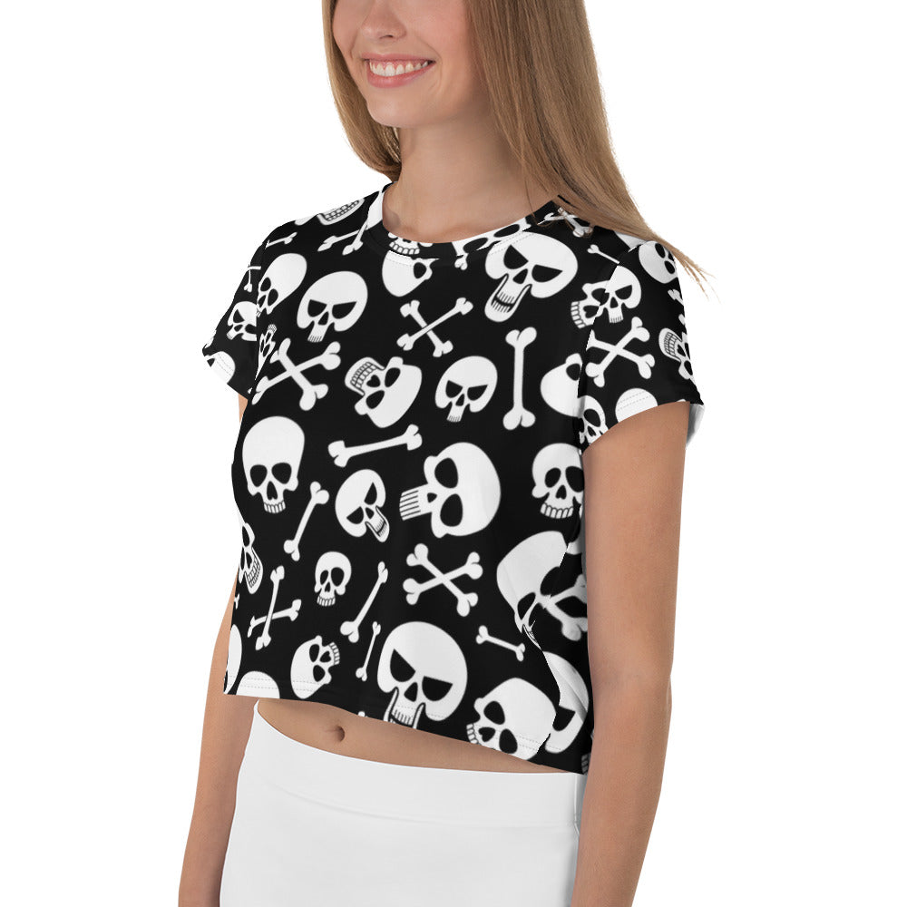 Skulls & Crossbones Crop Tee