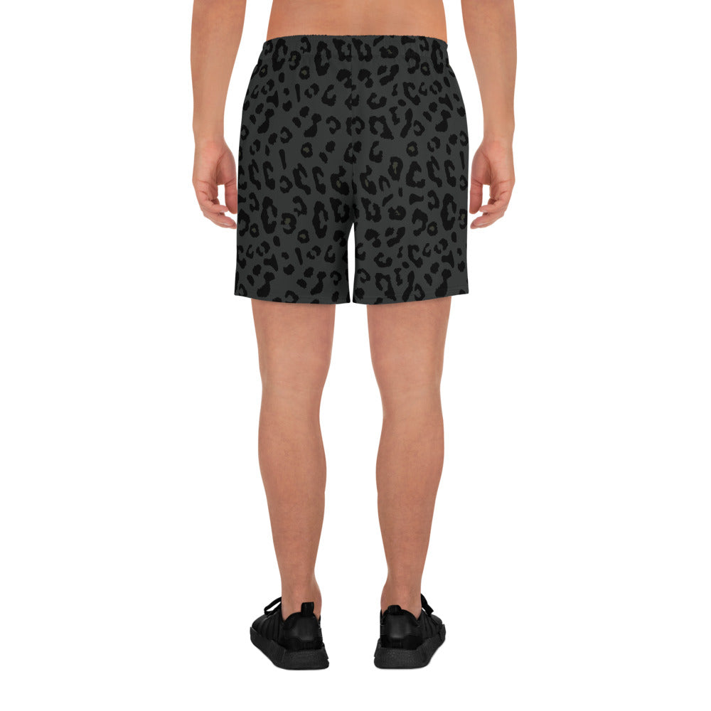 Black Panther Print Athletic Men's Mid-Length Shorts