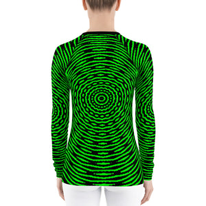 Women's Neon Green Kaleidoscope Rash Guard